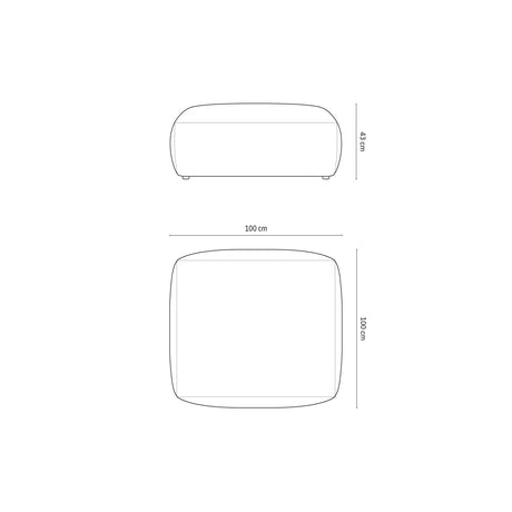 Chris Pouf in Leinenoptik aus Samt (CasTerr) in Terrakotta, 100x100 cm – Bild 2