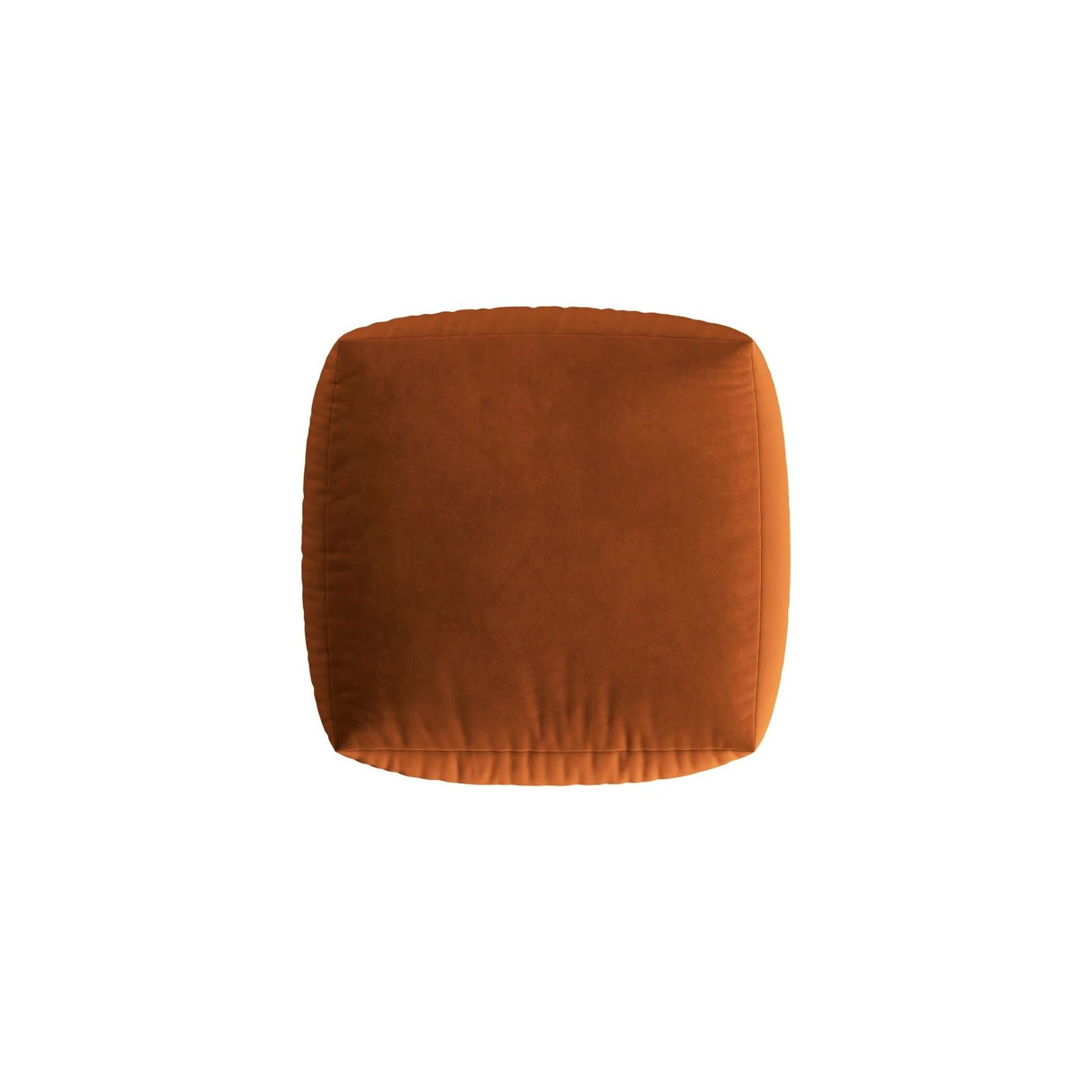 Chris Pouf in Leinenoptik aus Samt (CasTerr) in Terrakotta, 100x100 cm – Bild 4