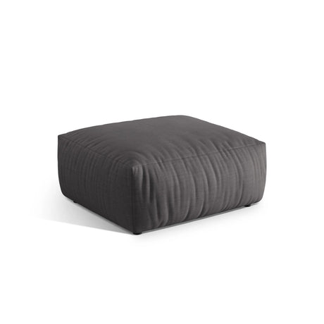 Chris Pouf in Leinenoptik aus Strukturierter Stoff (LIN32) in Sand, 100x100 cm – Bild 3