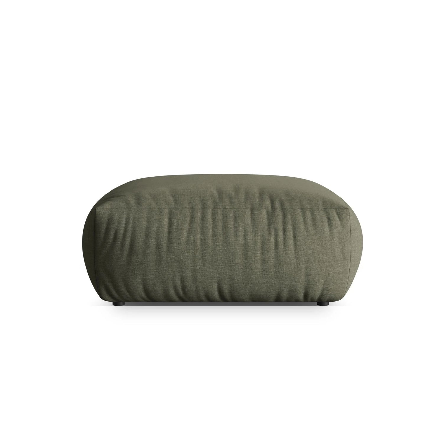 Chris Pouf in Leinenoptik aus Strukturierter Stoff (LIN81) in Muted Blue, 100x100 cm – Bild 1