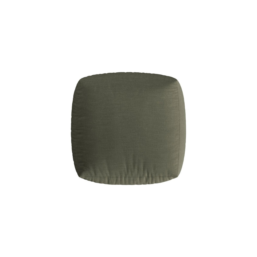 Chris Pouf in Leinenoptik aus Strukturierter Stoff (LIN81) in Muted Blue, 100x100 cm – Bild 4