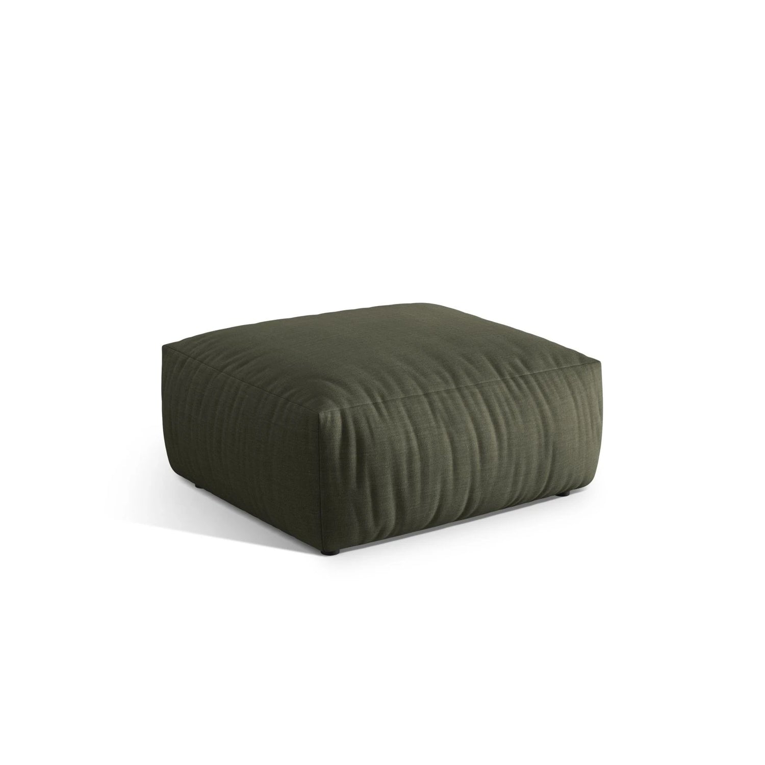 Chris Pouf in Leinenoptik aus Strukturierter Stoff (LIN81) in Muted Blue, 85x100 cm – Bild 3