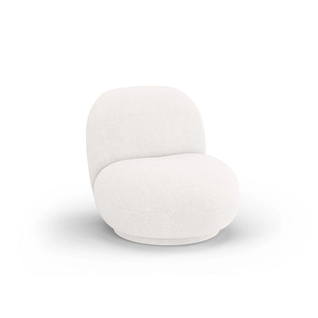 Chuck Sessel, drehbar, mit Bezug aus Boucle (NoN01) in Elfenbein, 78x77 cm – Bild 4