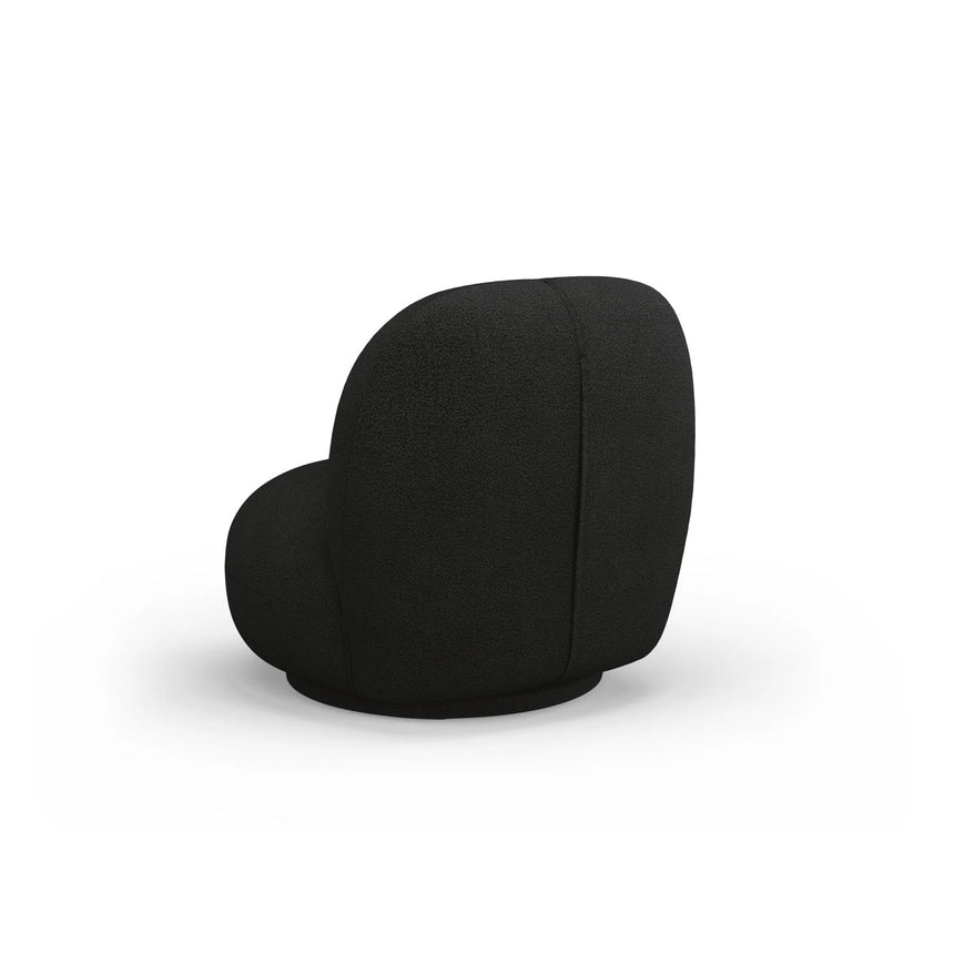 Chuck Sessel, drehbar, mit Bezug aus Boucle (NoN100) in Schwarz, 78x77 cm – Bild 5