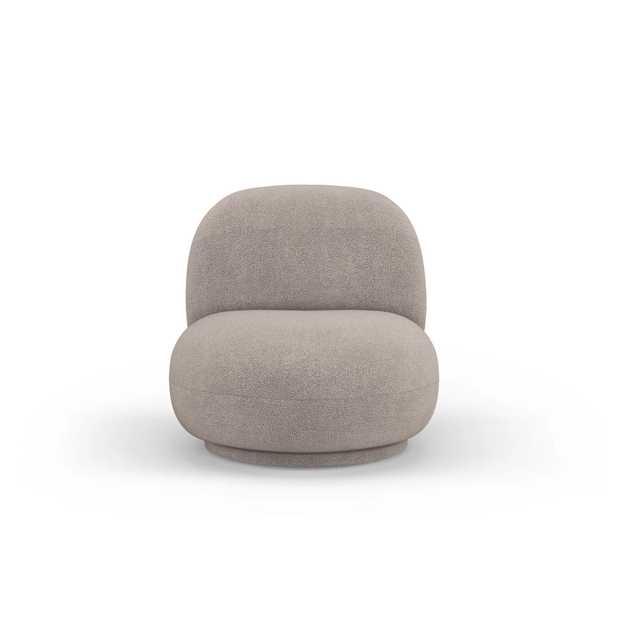 Chuck Sessel, drehbar, mit Bezug aus Boucle (NoN16) in Hellbraun, 78x77 cm – Bild 1