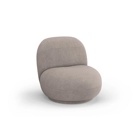 Chuck Sessel, drehbar, mit Bezug aus Boucle (NoN16) in Hellbraun, 78x77 cm – Bild 4