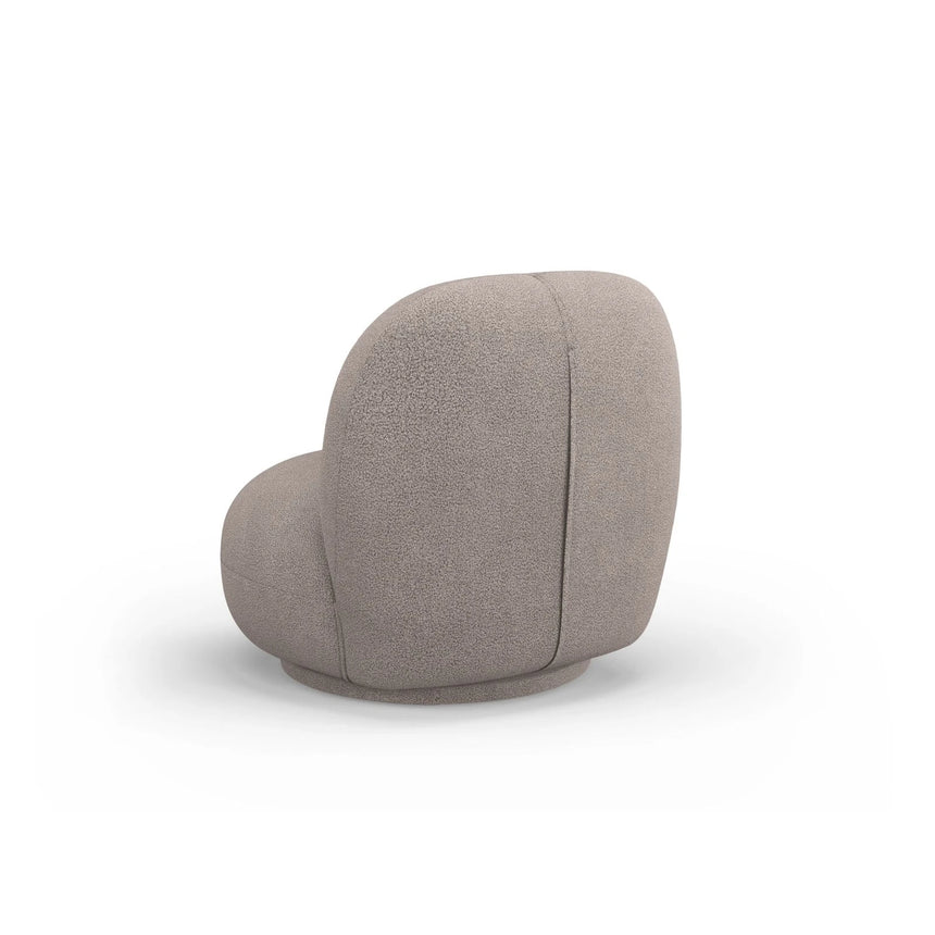 Chuck Sessel, drehbar, mit Bezug aus Boucle (NoN16) in Hellbraun, 78x77 cm – Bild 5