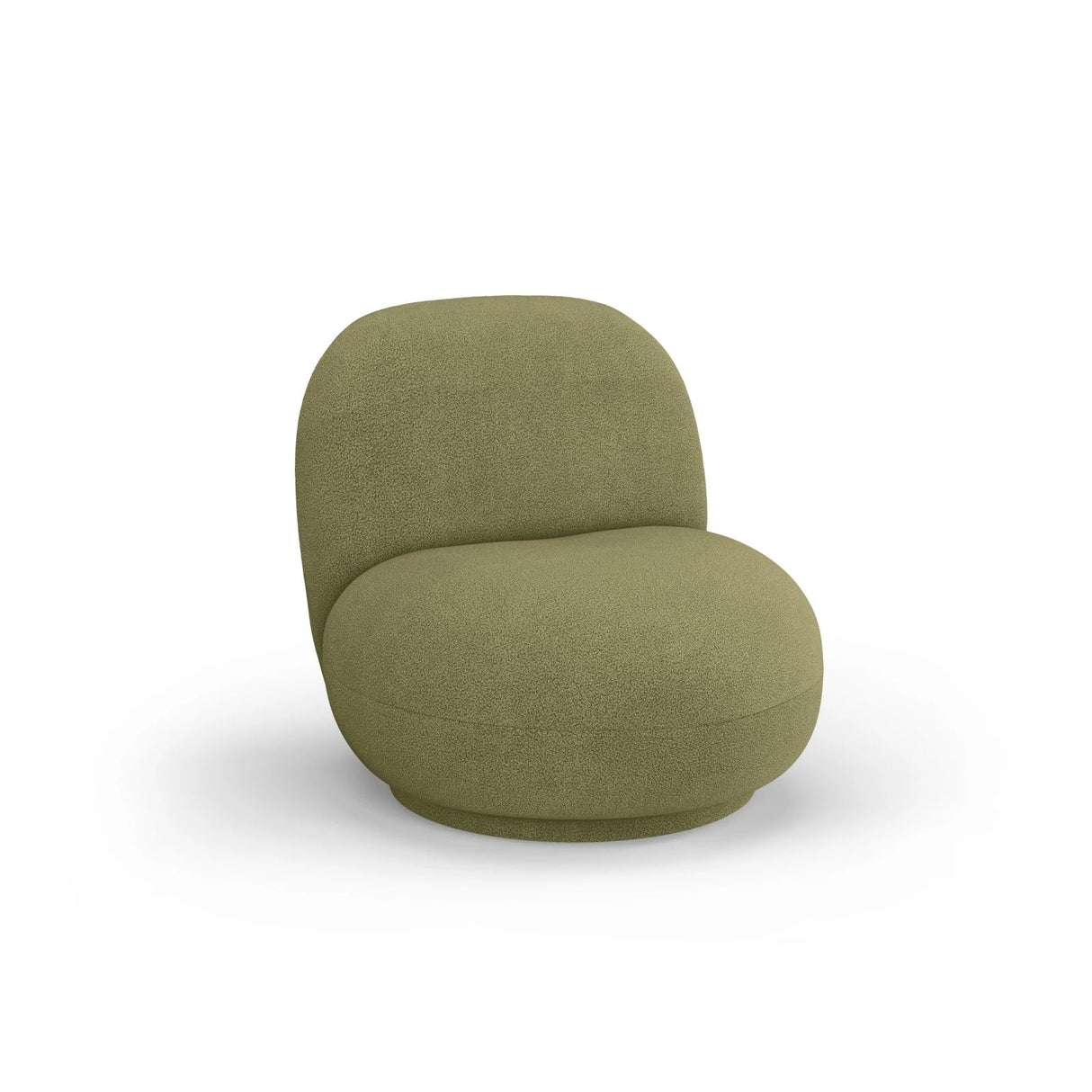 Chuck Sessel, drehbar, mit Bezug aus Boucle (NoN38) in Grün, 78x77 cm – Bild 4