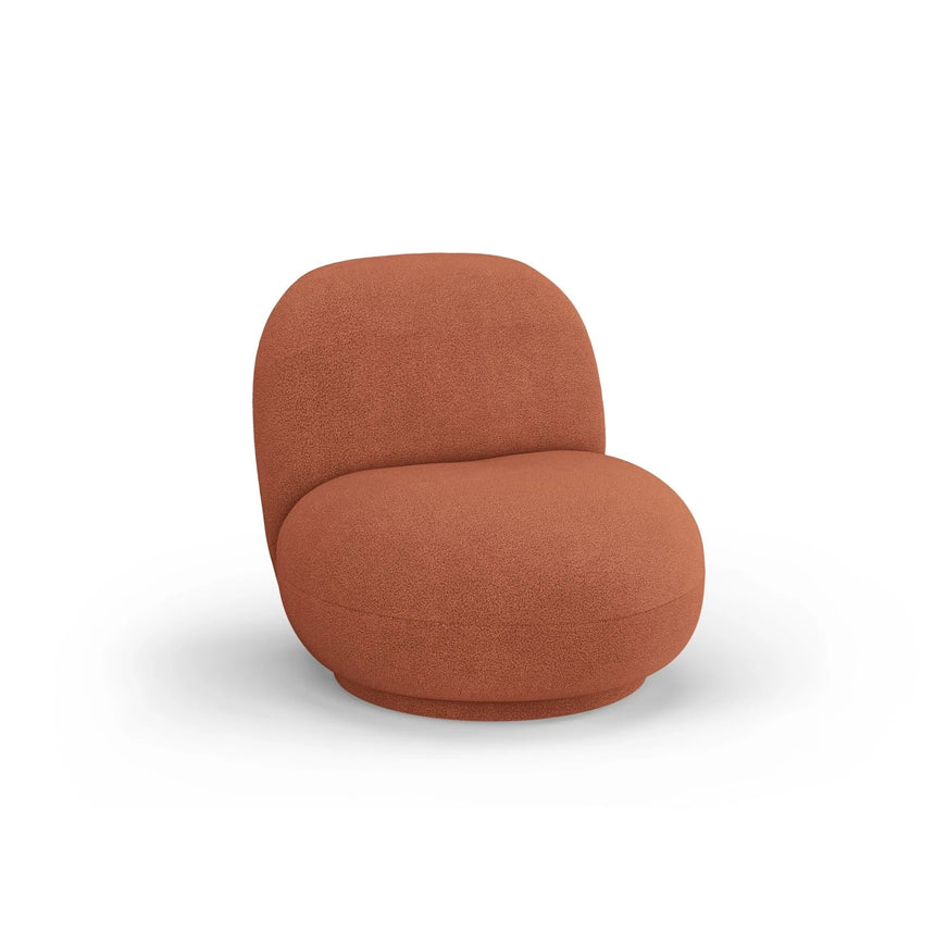 Chuck Sessel, drehbar, mit Bezug aus Boucle (NoN54) in Ziegel, 78x77 cm – Bild 4