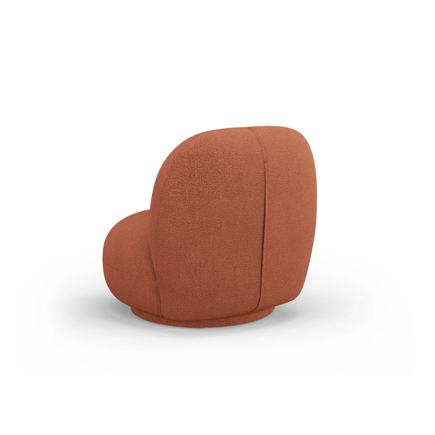 Chuck Sessel, drehbar, mit Bezug aus Boucle (NoN54) in Ziegel, 78x77 cm – Bild 5