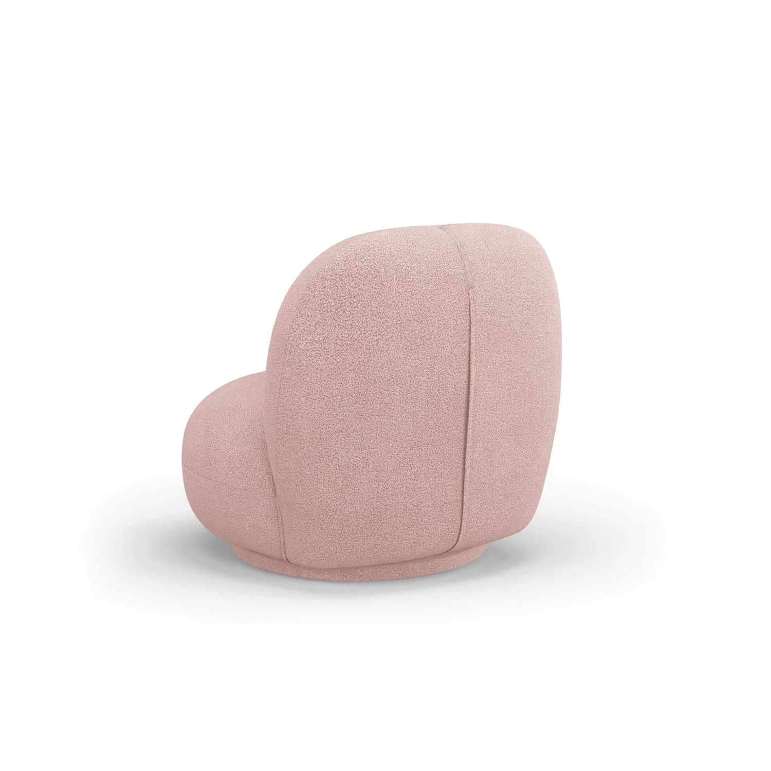 Chuck Sessel, drehbar, mit Bezug aus Boucle (NoN61) in Puderrosa, 78x77 cm – Bild 5