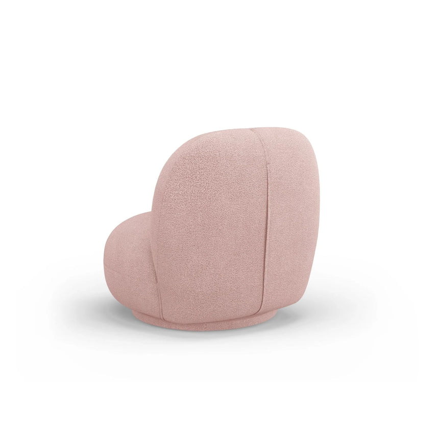 Chuck Sessel, drehbar, mit Bezug aus Boucle (NoN61) in Puderrosa, 78x77 cm – Bild 5