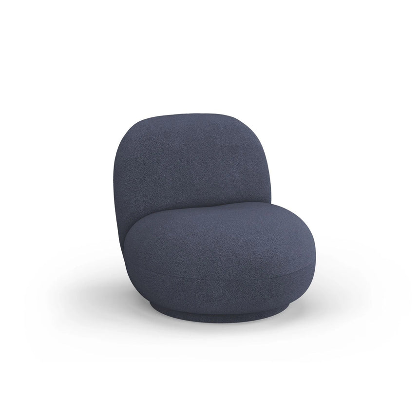 Chuck Sessel, drehbar, mit Bezug aus Boucle (NoN79) in Dunkelblau, 78x77 cm – Bild 4