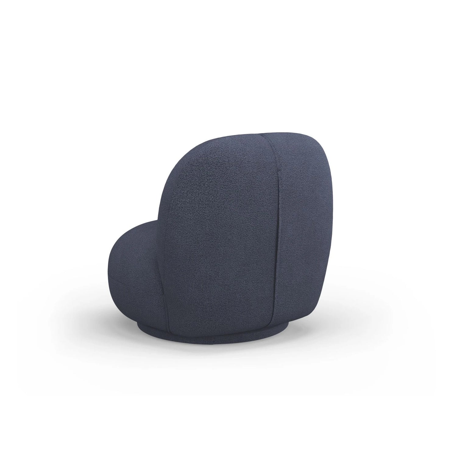 Chuck Sessel, drehbar, mit Bezug aus Boucle (NoN79) in Dunkelblau, 78x77 cm – Bild 5