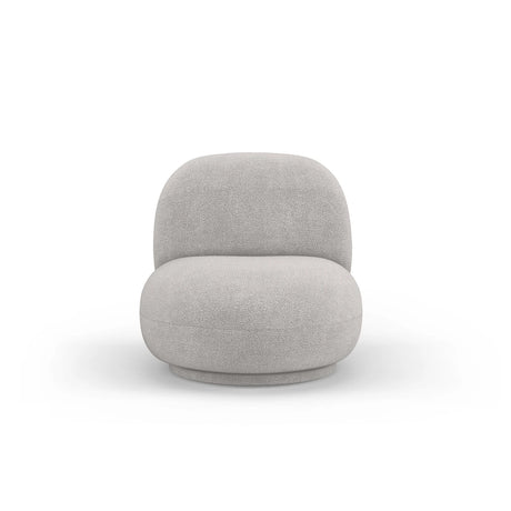 Chuck Sessel, drehbar, mit Bezug aus Boucle (NoN83) in Hellgrau, 78x77 cm – Bild 1