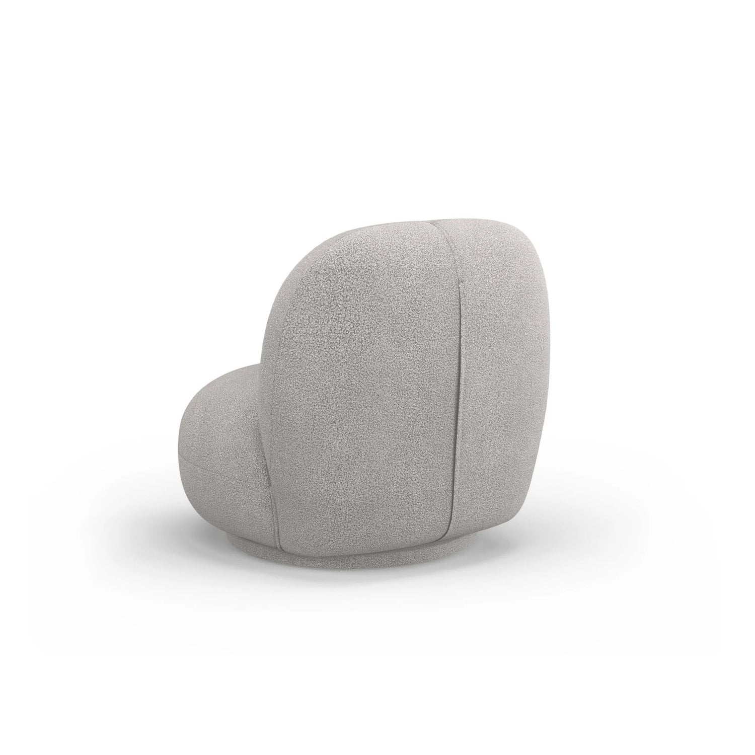 Chuck Sessel, drehbar, mit Bezug aus Boucle (NoN83) in Hellgrau, 78x77 cm – Bild 5