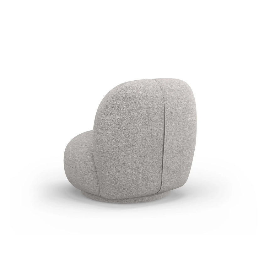Chuck Sessel, drehbar, mit Bezug aus Boucle (NoN83) in Hellgrau, 78x77 cm – Bild 5