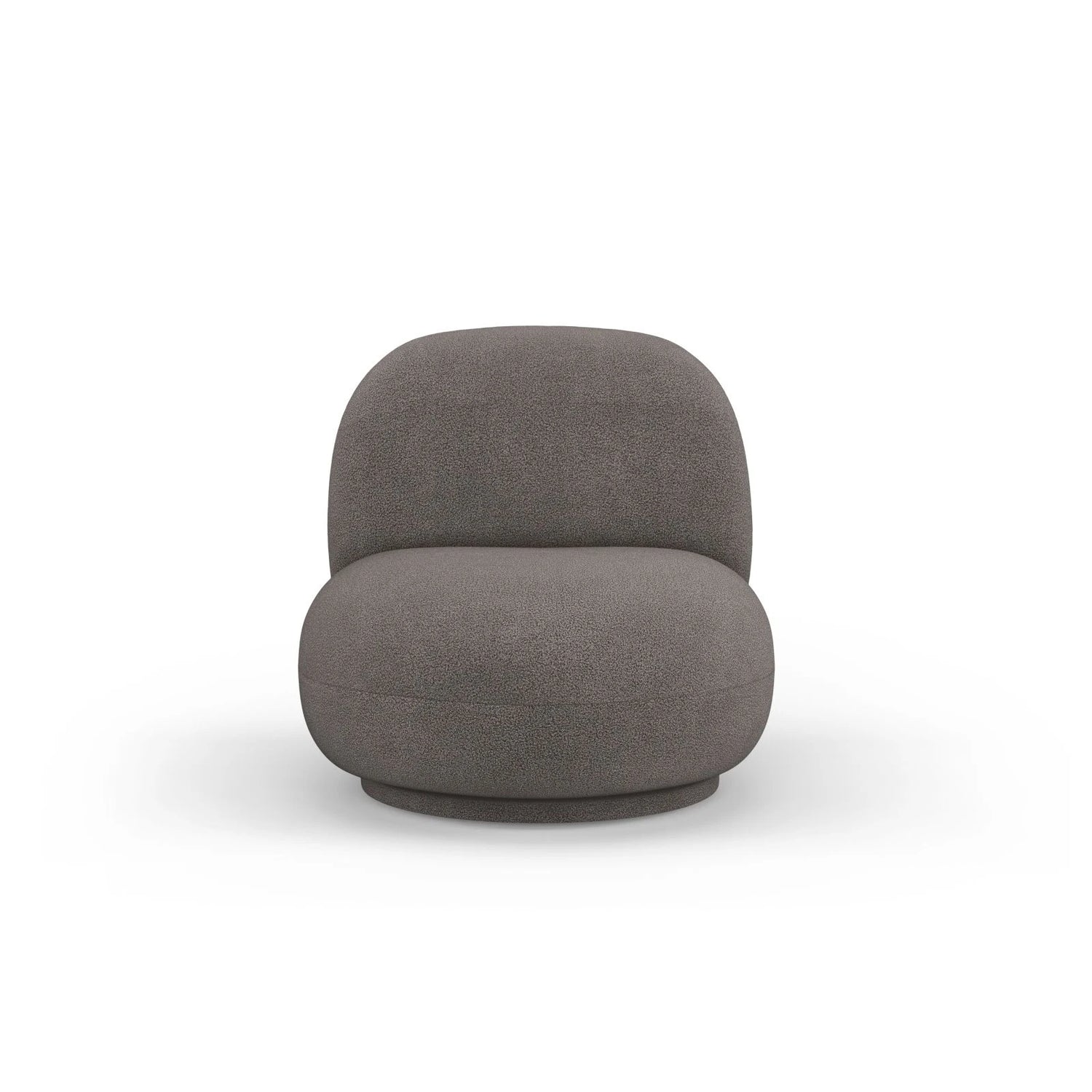 Chuck Sessel, drehbar, mit Bezug aus Boucle (NoN92) in Grau, 78x77 cm – Bild 1