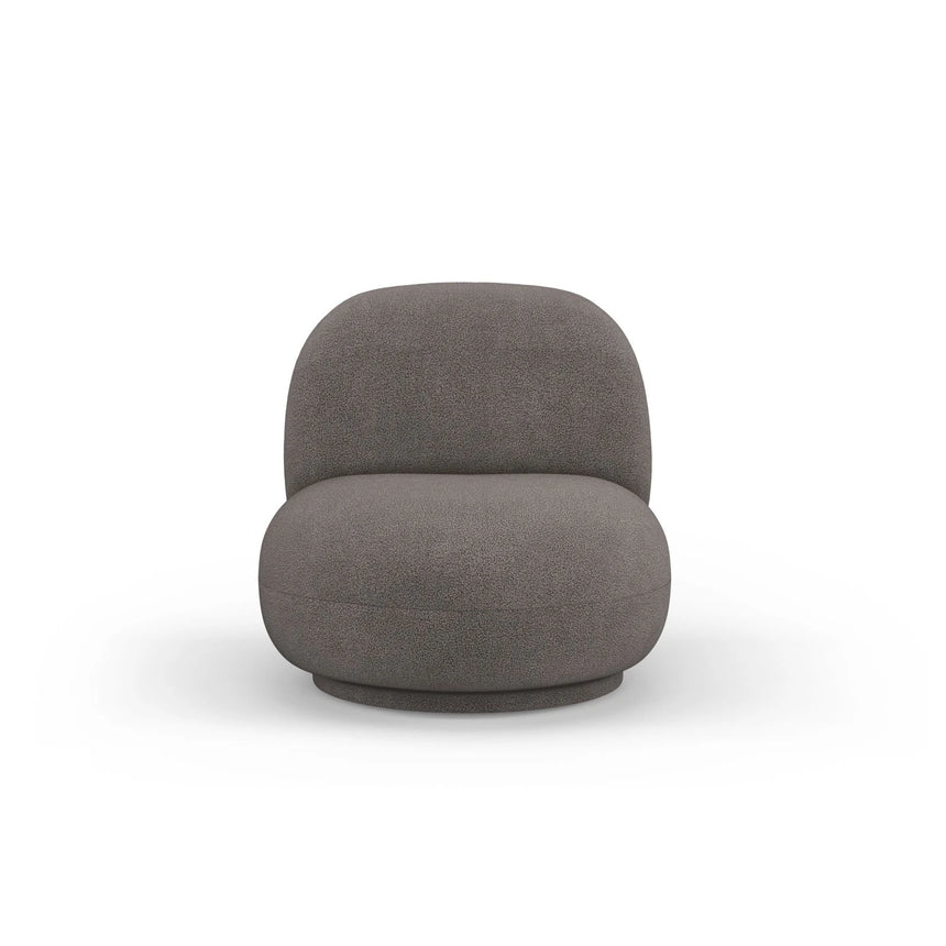 Chuck Sessel, drehbar, mit Bezug aus Boucle (NoN92) in Grau, 78x77 cm – Bild 1