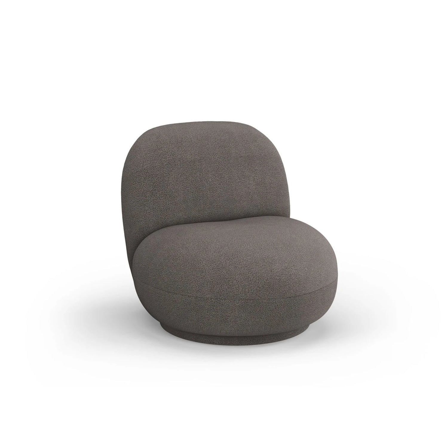 Chuck Sessel, drehbar, mit Bezug aus Boucle (NoN92) in Grau, 78x77 cm – Bild 4