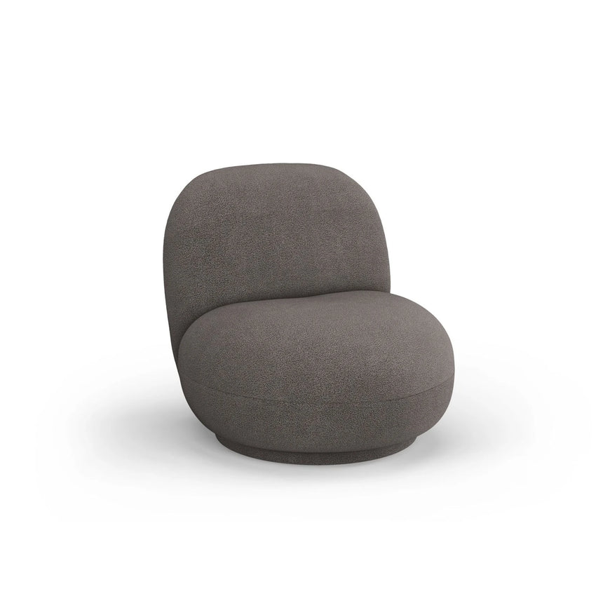 Chuck Sessel, drehbar, mit Bezug aus Boucle (NoN92) in Grau, 78x77 cm – Bild 4