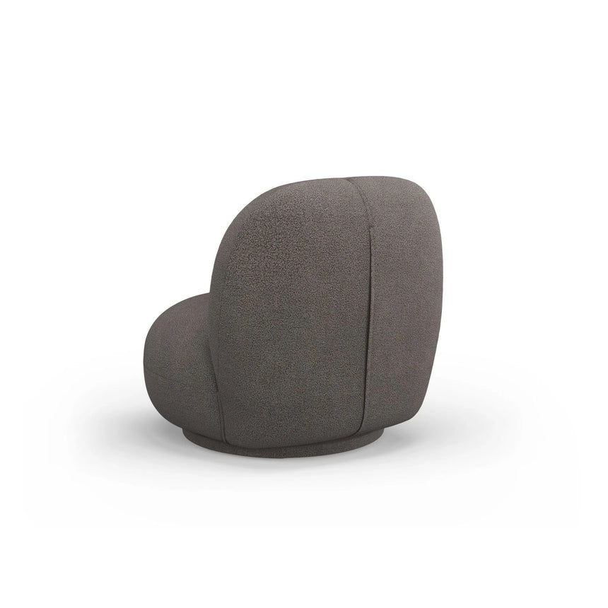 Chuck Sessel, drehbar, mit Bezug aus Boucle (NoN92) in Grau, 78x77 cm – Bild 5
