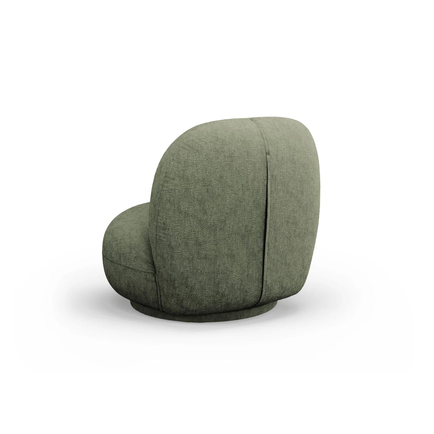Chuck Sessel, drehbar, mit Bezug aus Chenille (PeHa39) in Grün, 78x77 cm – Bild 4