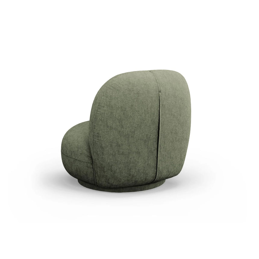 Chuck Sessel, drehbar, mit Bezug aus Chenille (PeHa39) in Grün, 78x77 cm – Bild 4