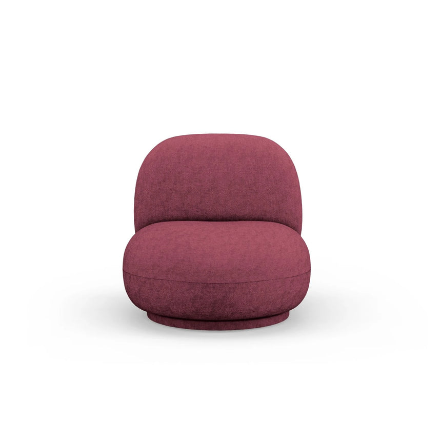 Chuck Sessel, drehbar, mit Bezug aus Chenille (PeHa59) in Kirschbaum, 78x77 cm – Bild 1