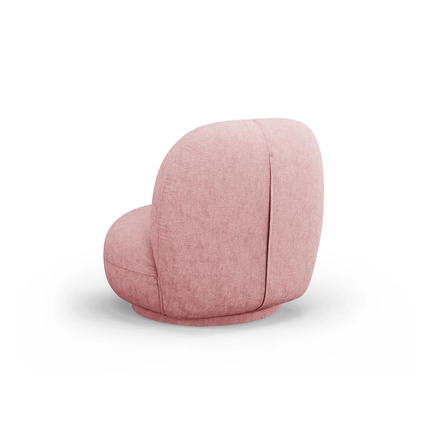 Chuck Sessel, drehbar, mit Bezug aus Chenille (PeHa63) in Rosa, 78x77 cm – Bild 4