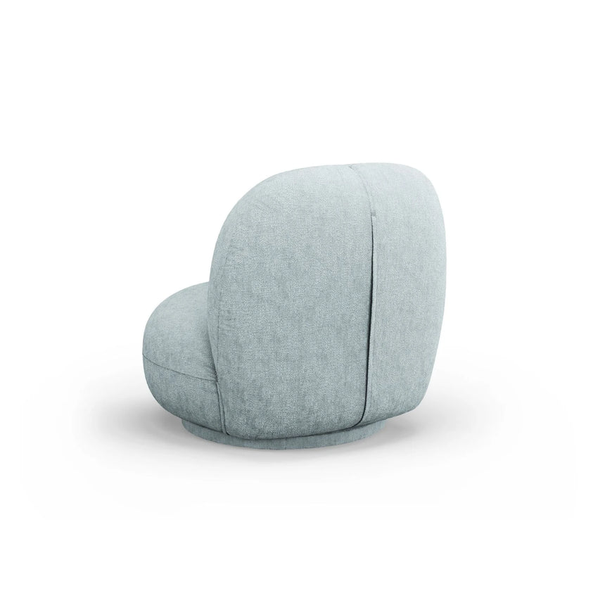 Chuck Sessel, drehbar, mit Bezug aus Chenille (PeHa72) in Hellblau, 78x77 cm – Bild 4