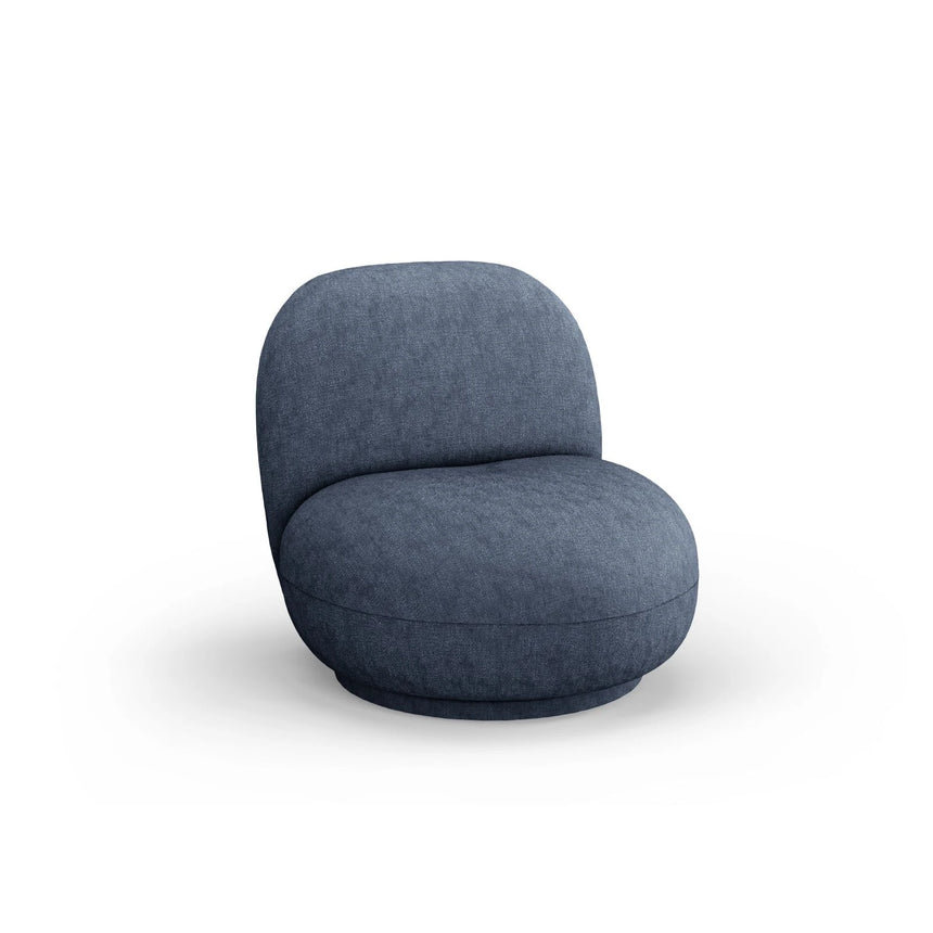 Chuck Sessel, drehbar, mit Bezug aus Chenille (PeHa77) in Dunkelblau, 78x77 cm – Bild 3