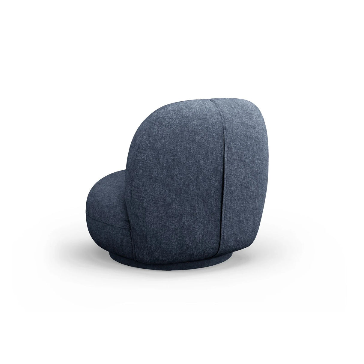 Chuck Sessel, drehbar, mit Bezug aus Chenille (PeHa77) in Dunkelblau, 78x77 cm – Bild 4