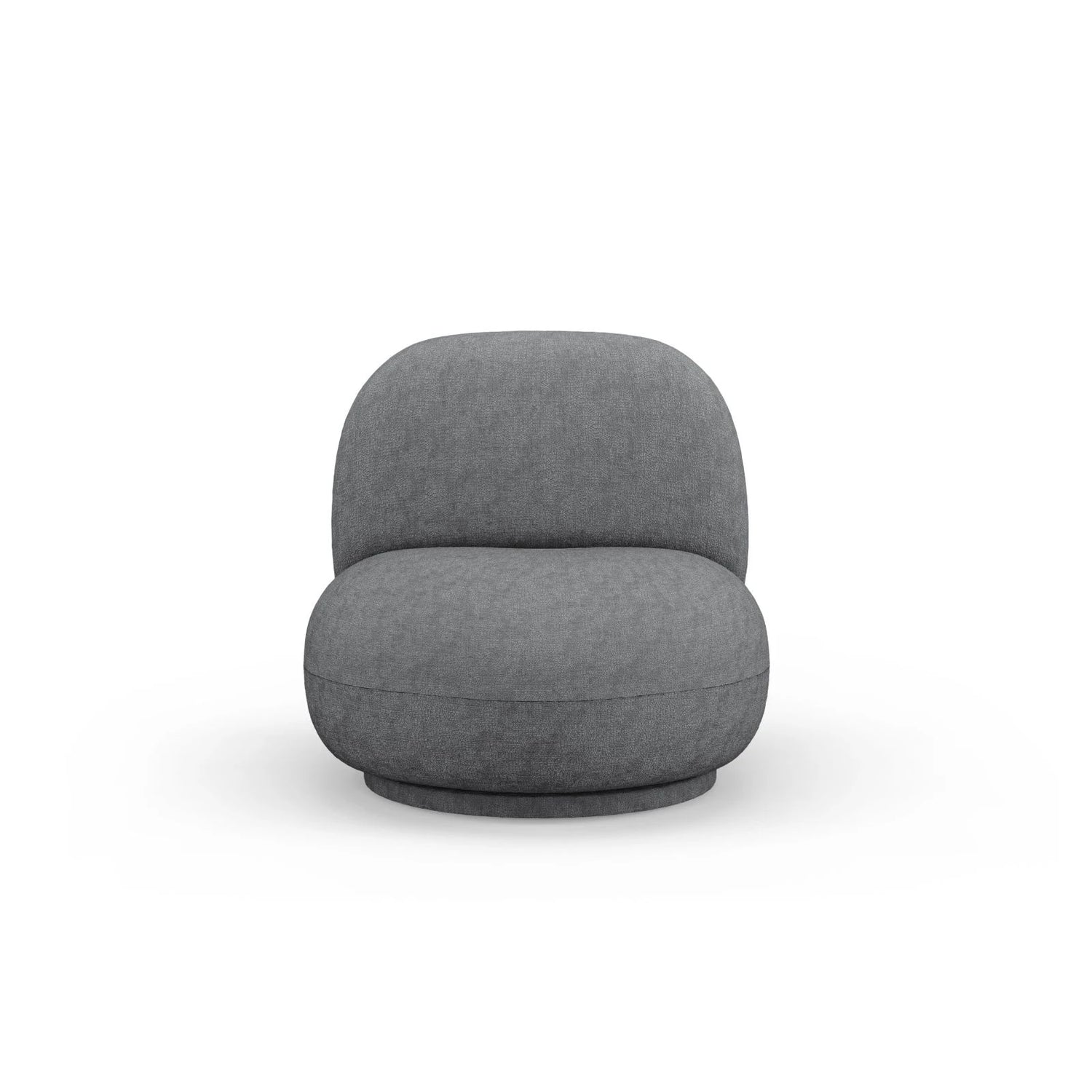 Chuck Sessel, drehbar, mit Bezug aus Chenille (PeHa80) in Hellgrau, 78x77 cm – Bild 1