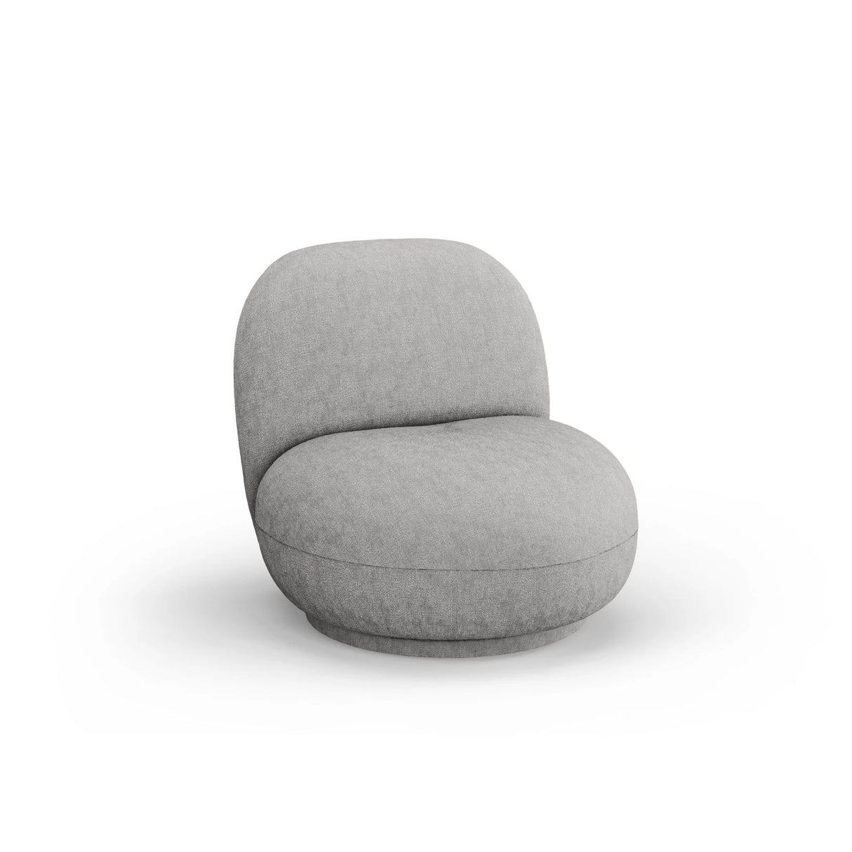 Chuck Sessel, drehbar, mit Bezug aus Chenille (PeHa85) in Silber, 78x77 cm – Bild 3