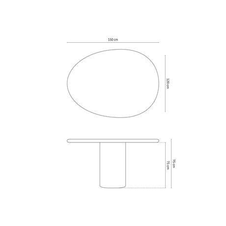 Daria Esstisch aus Beton, 150x120x75 cm – Bild 4