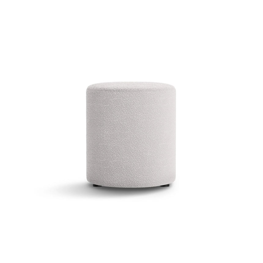 Dia Pouf aus Boucle (Baloo 2085) in Hellgrau, 40x40 cm – Bild 1