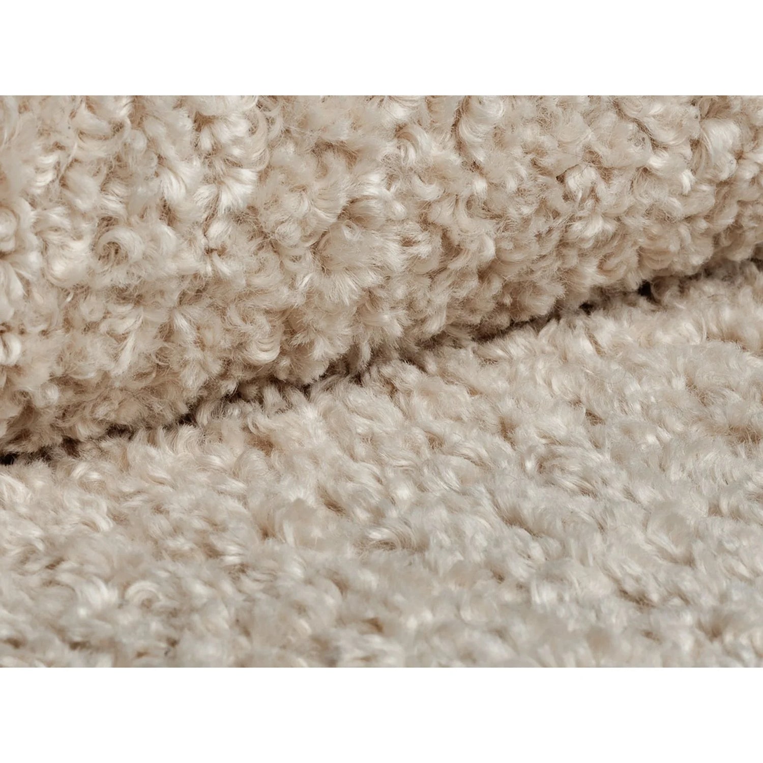 Dia Pouf aus Boucle (Rolf 2) in Sand, 40x40 cm – Bild 3