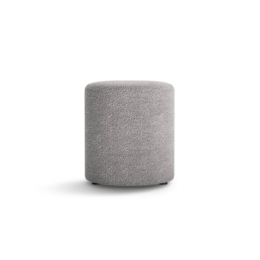 Dia Pouf aus Boucle (Rolf 6) in Hellgrau, 40x40 cm – Bild 1