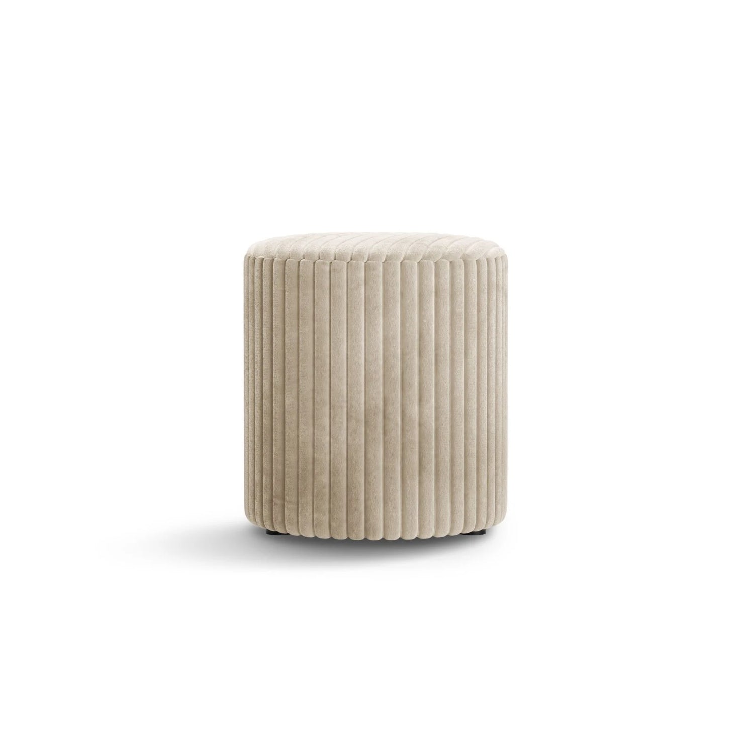 Dia Pouf aus Cord (Tilia 03) in Leichtes Beige, 40x40 cm – Bild 1