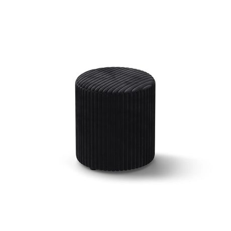 Dia Pouf aus Cord (Tilia 100) in Schwarz, 40x40 cm – Bild 2