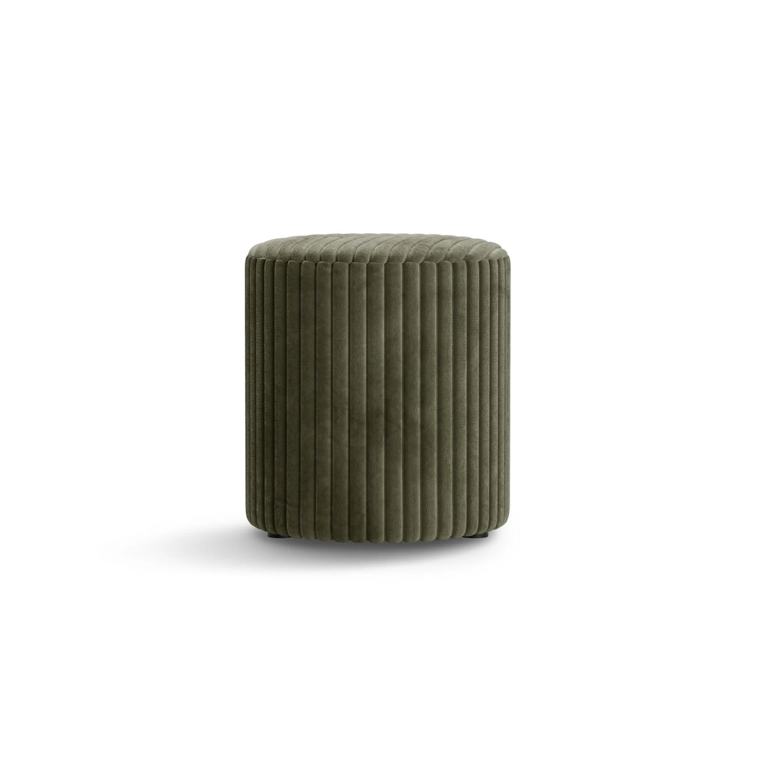 Dia Pouf aus Cord (Tilia 37) in Moosgrün, 40x40 cm – Bild 1