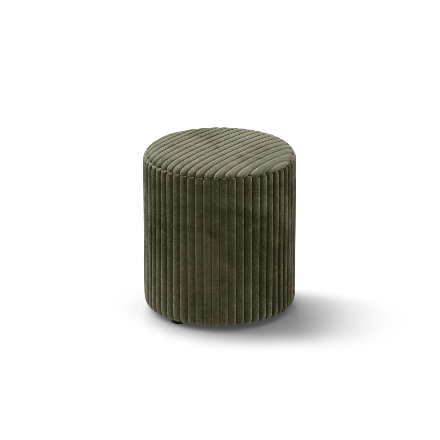 Dia Pouf aus Cord (Tilia 37) in Moosgrün, 40x40 cm – Bild 2