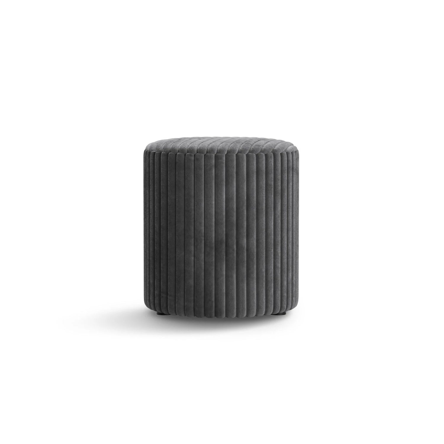 Dia Pouf aus Cord (Tilia 85) in Grau, 40x40 cm – Bild 1