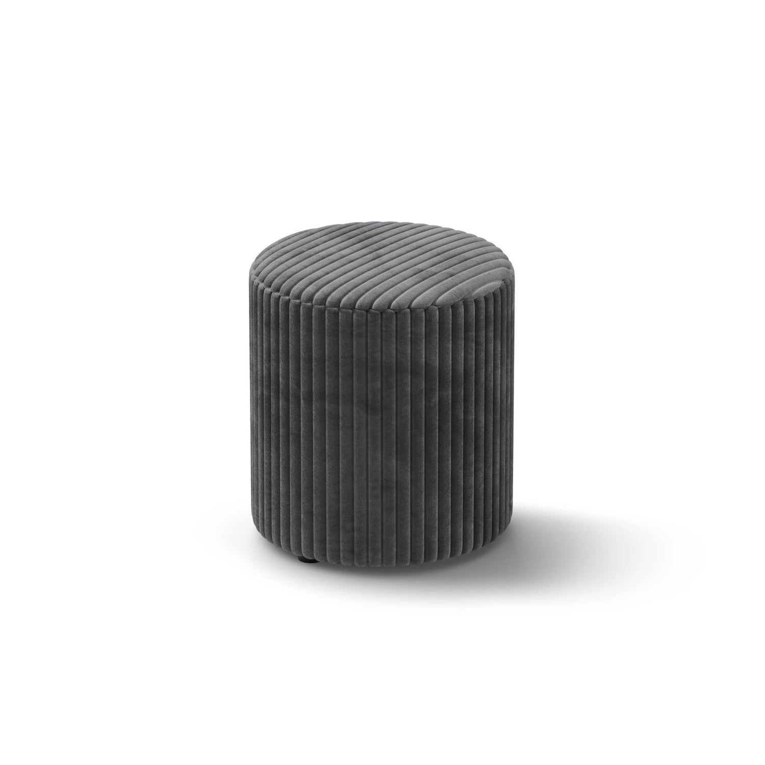 Dia Pouf aus Cord (Tilia 85) in Grau, 40x40 cm – Bild 2