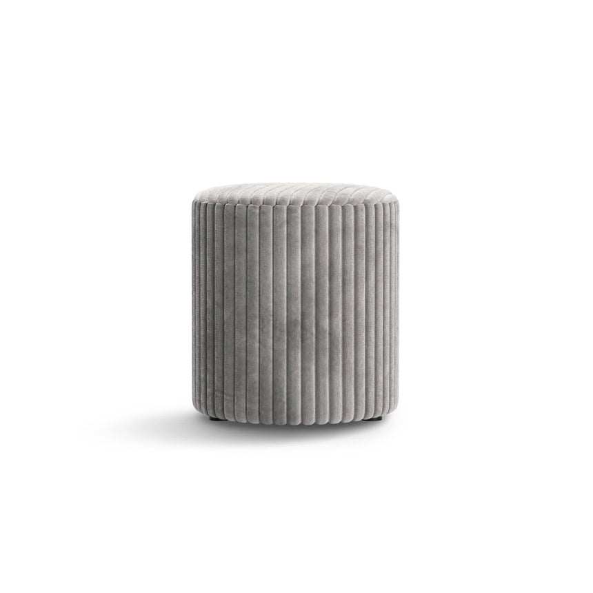 Dia Pouf aus Cord (Tilia 86) in Hellgrau, 40x40 cm – Bild 1