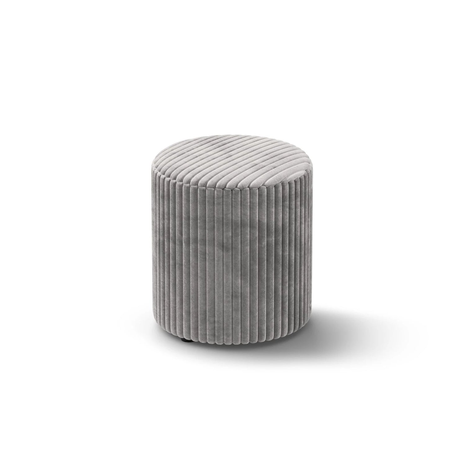 Dia Pouf aus Cord (Tilia 86) in Hellgrau, 40x40 cm – Bild 2