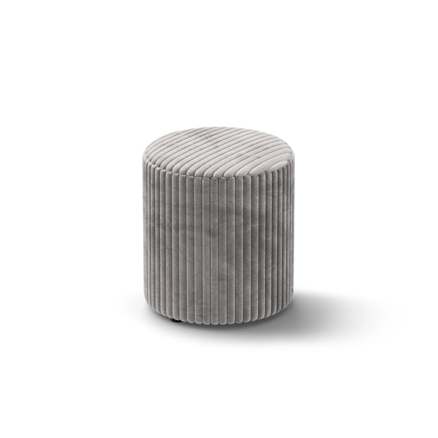 Dia Pouf aus Cord (Tilia 86) in Hellgrau, 40x40 cm – Bild 2