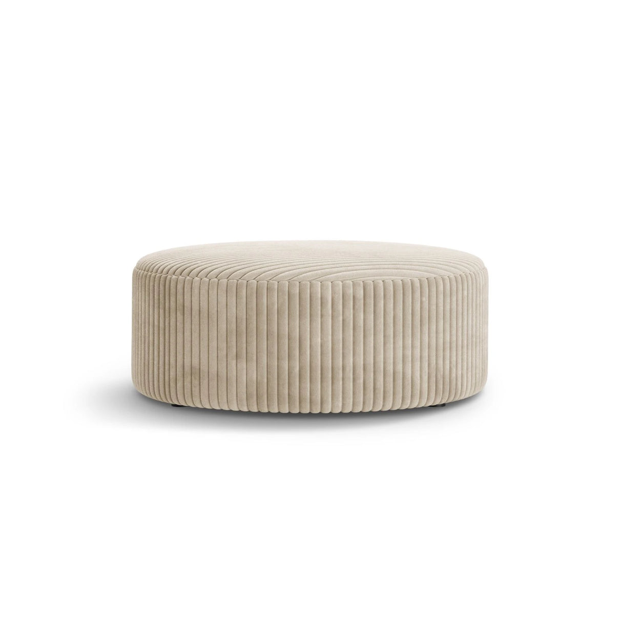 Dia Pouf aus Corduroy (Tilia 03) in Leichtes Beige, 90x90 cm – Bild 1