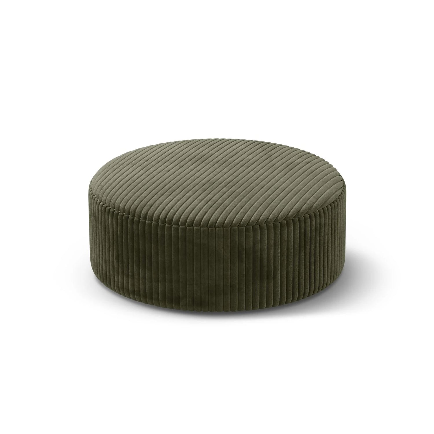 Dia Pouf aus Corduroy (Tilia 37) in Moosgrün, 90x90 cm – Bild 2